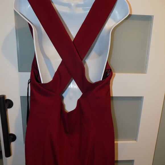Dressy Collection by Vivian Diamond Burgundy Evening Dress Gown Size 16 Women's - Picture 4 of 5
